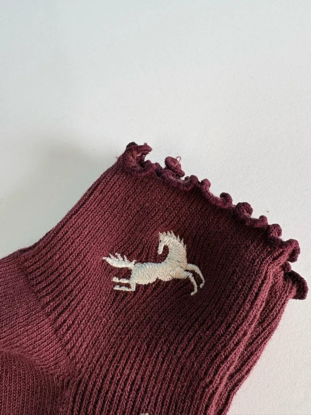NWT BAGGU Embroidered Lettuce Edge Sock 2-Pack